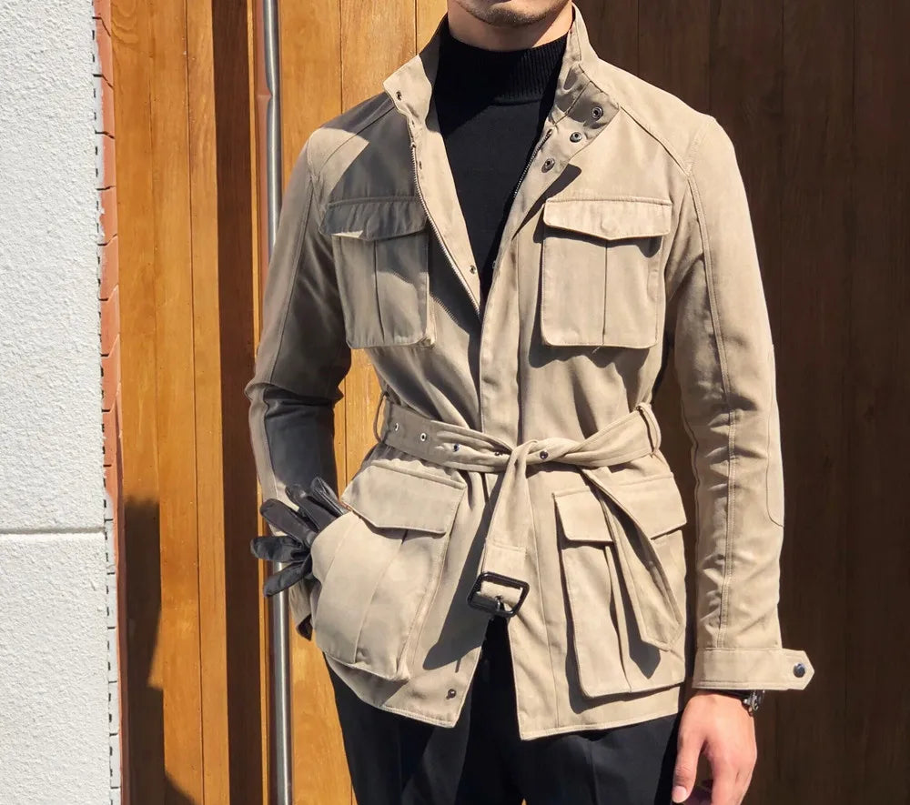 Veste Saharienne Homme avec Ceinture