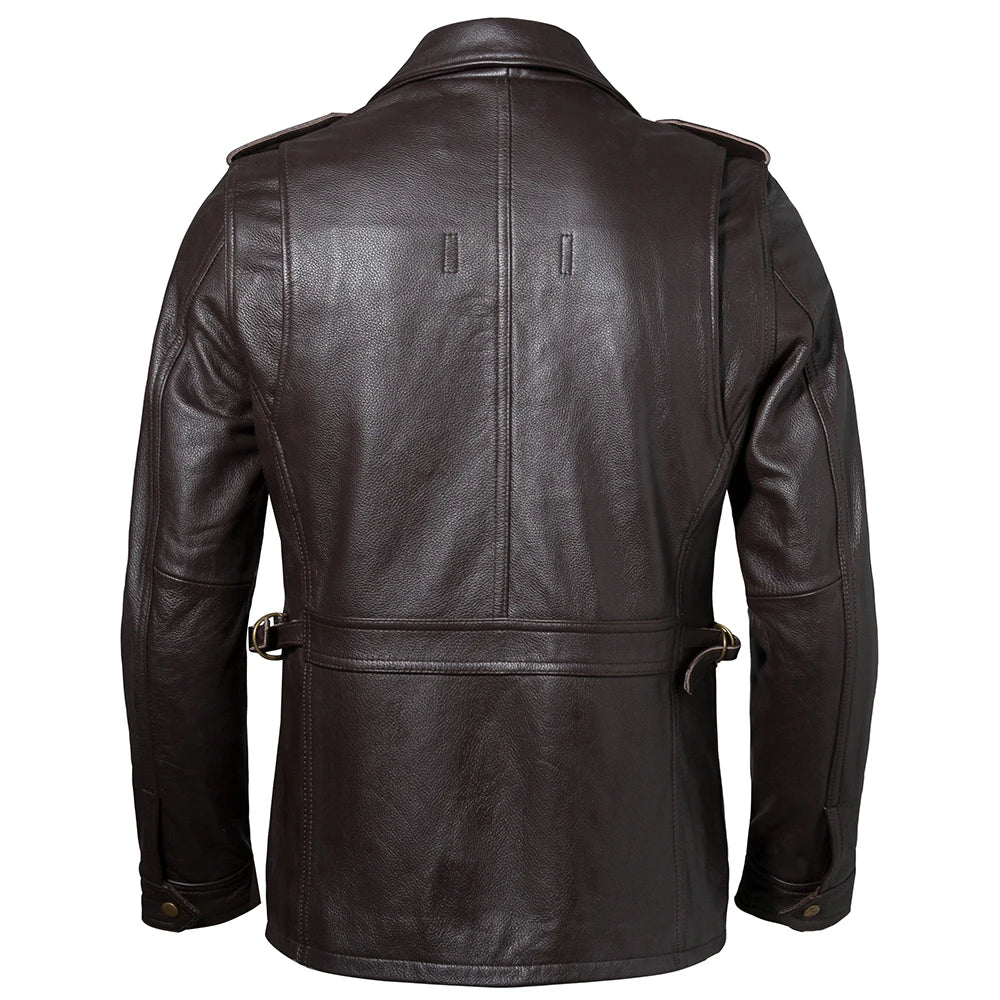 Veste Cuir Saharienne Homme