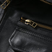 Veste Cuir Saharienne Homme