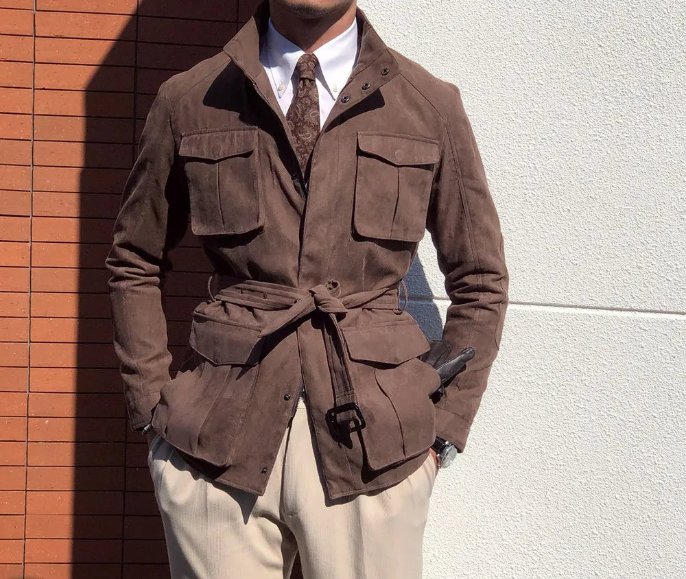 Veste Saharienne Homme avec Ceinture