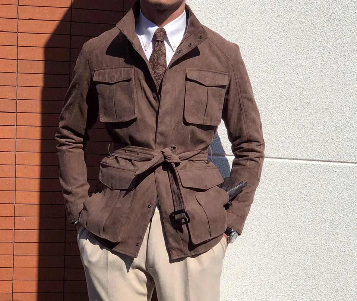 Veste Saharienne Homme avec Ceinture