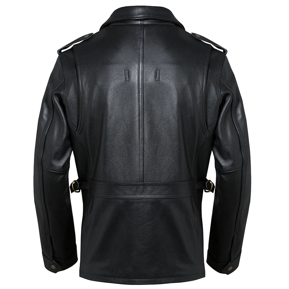 Veste Cuir Saharienne Homme