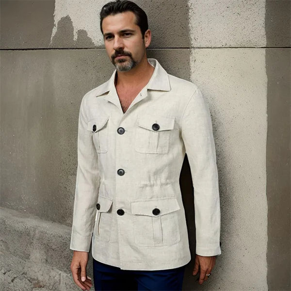 Veste Saharienne en Lin Homme